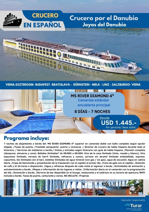 Crucero Danubio 2023 Joyas del Danubio en ESPAÑOL